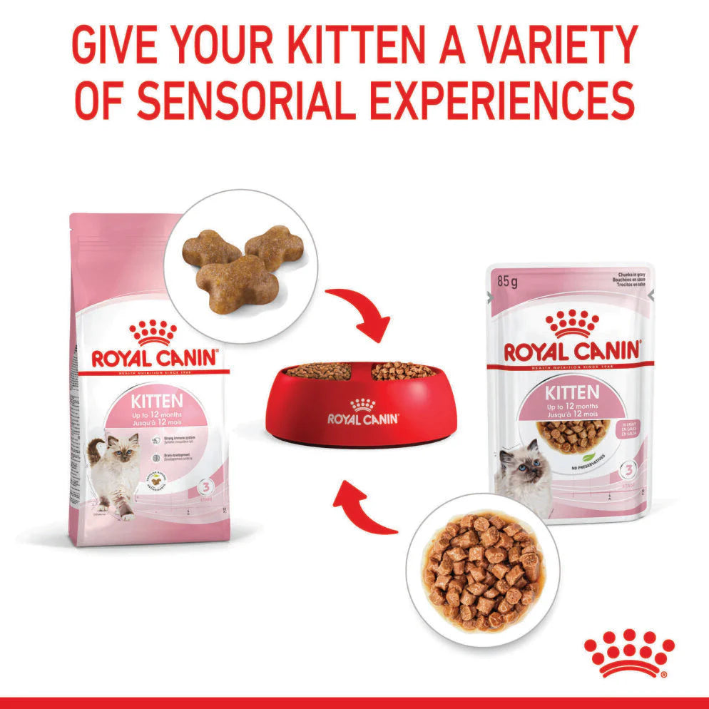 Royal Canin Kitten with Gravy Wet Cat Food Pouches 85g