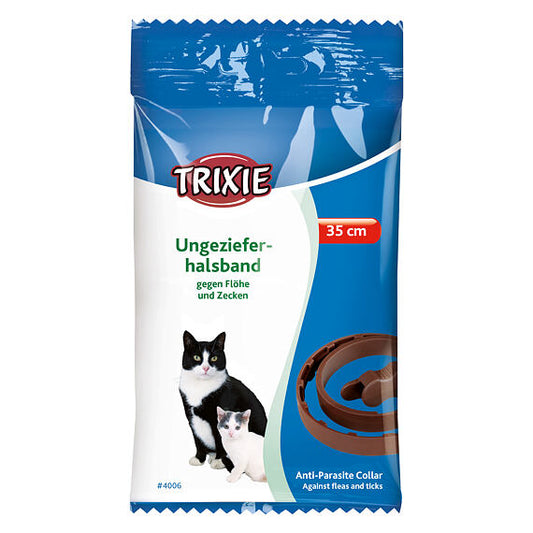 TRIXIE ANTI-PARASITE COLLAR ,CATS,35CM, BROWN