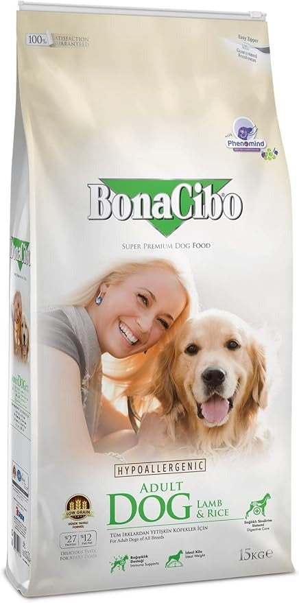 BonaCibo Adult Dog Lamb & Rice 15kg