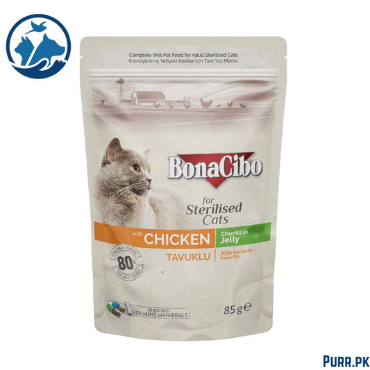 Bonacibo adult cat chiken chunks jelly 85g pouch 200342