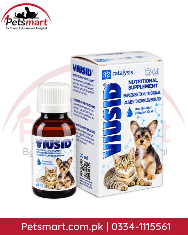 VIUSID Pets Immunity Booster Syrup 30 ml – Multivitamin Nutritional Supplement for Dogs & Cats