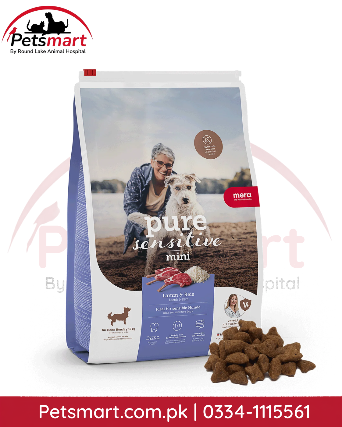 Mera Pure Sensitive Mini Lamb & Rice Adult Dry Dog Food – 1 kg