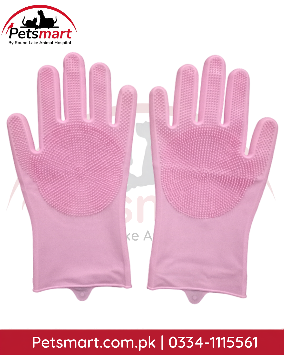 Full Hand Silicone Pet Bath & Grooming Gloves for Dogs & Cats