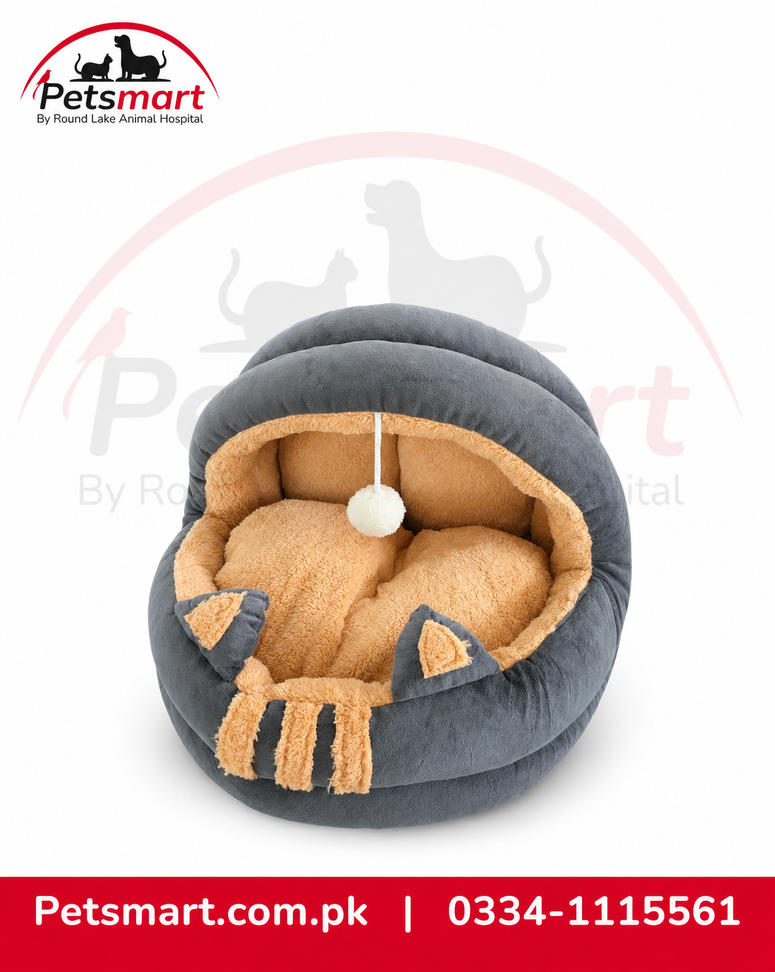 Penguin iglo Design 2-in-1 Pet House & Bed for Cats & Small Dogs