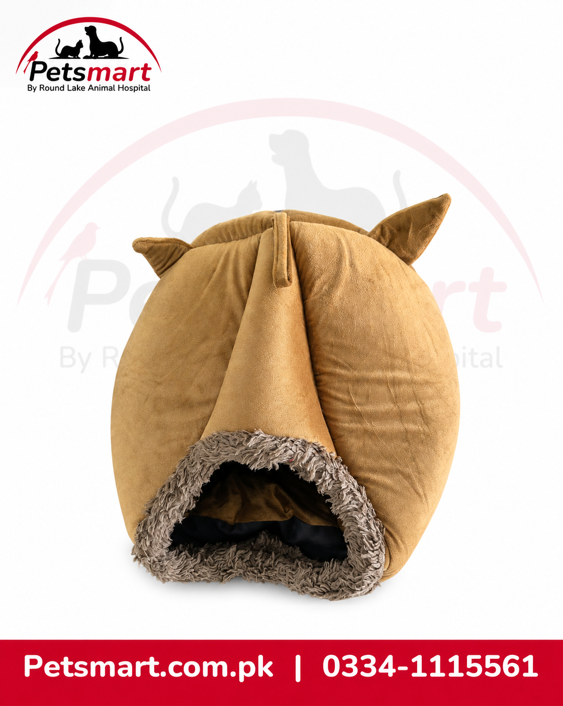 Round Button High-Sided Pet Bed for Cats & Dogs