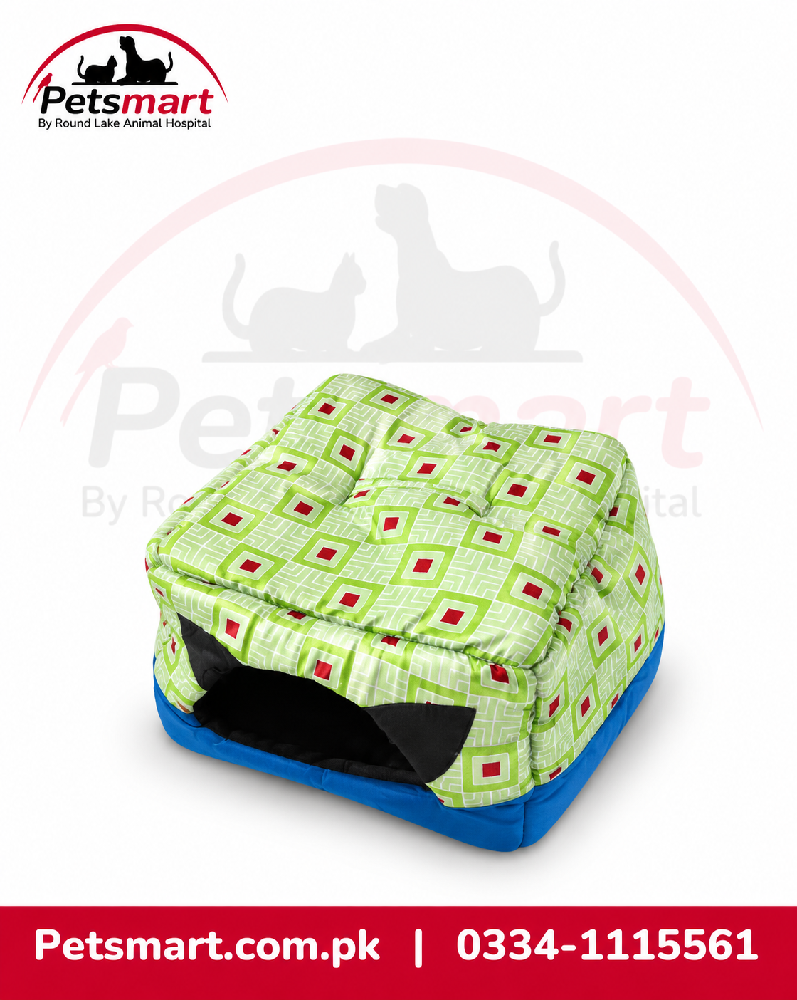 Cat Face 2-in-1 Pet House & Bed for Cats & Small Dogs