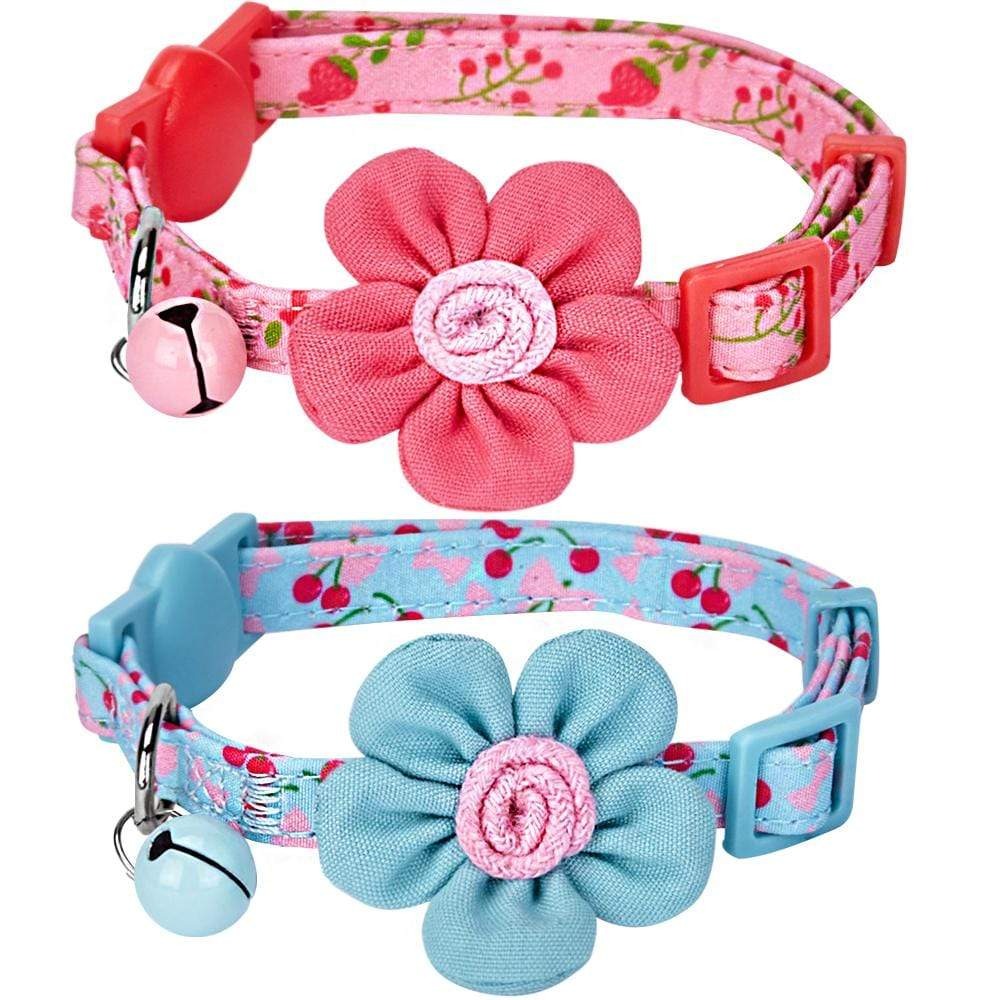 LEASH WITH FLOWER CAT COLLAR