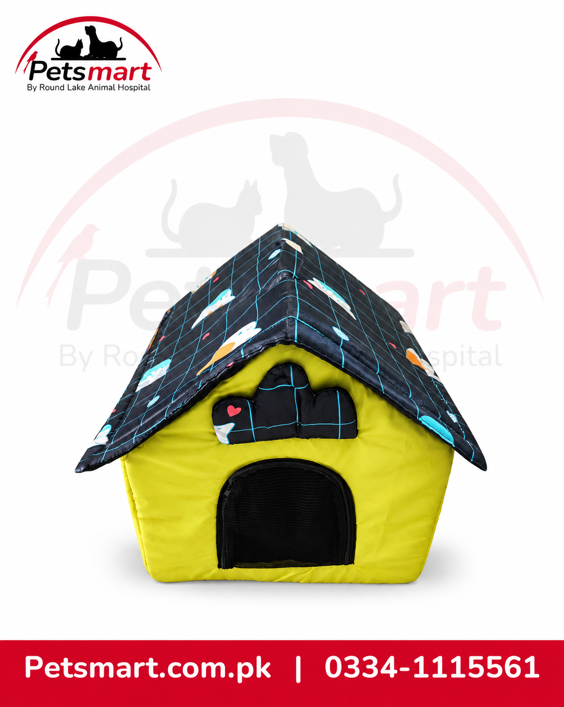 Camping Style 2-in-1 Pet House & Bed for Cats & Small Dogs