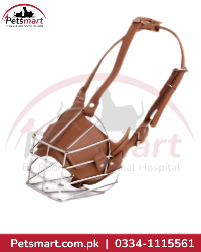 Steel Wire Basket Muzzle for Dogs with Adjustable Straps