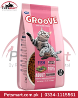 Groove Fish Flavour Dry Cat Food for Adult Cats – 1.2kg