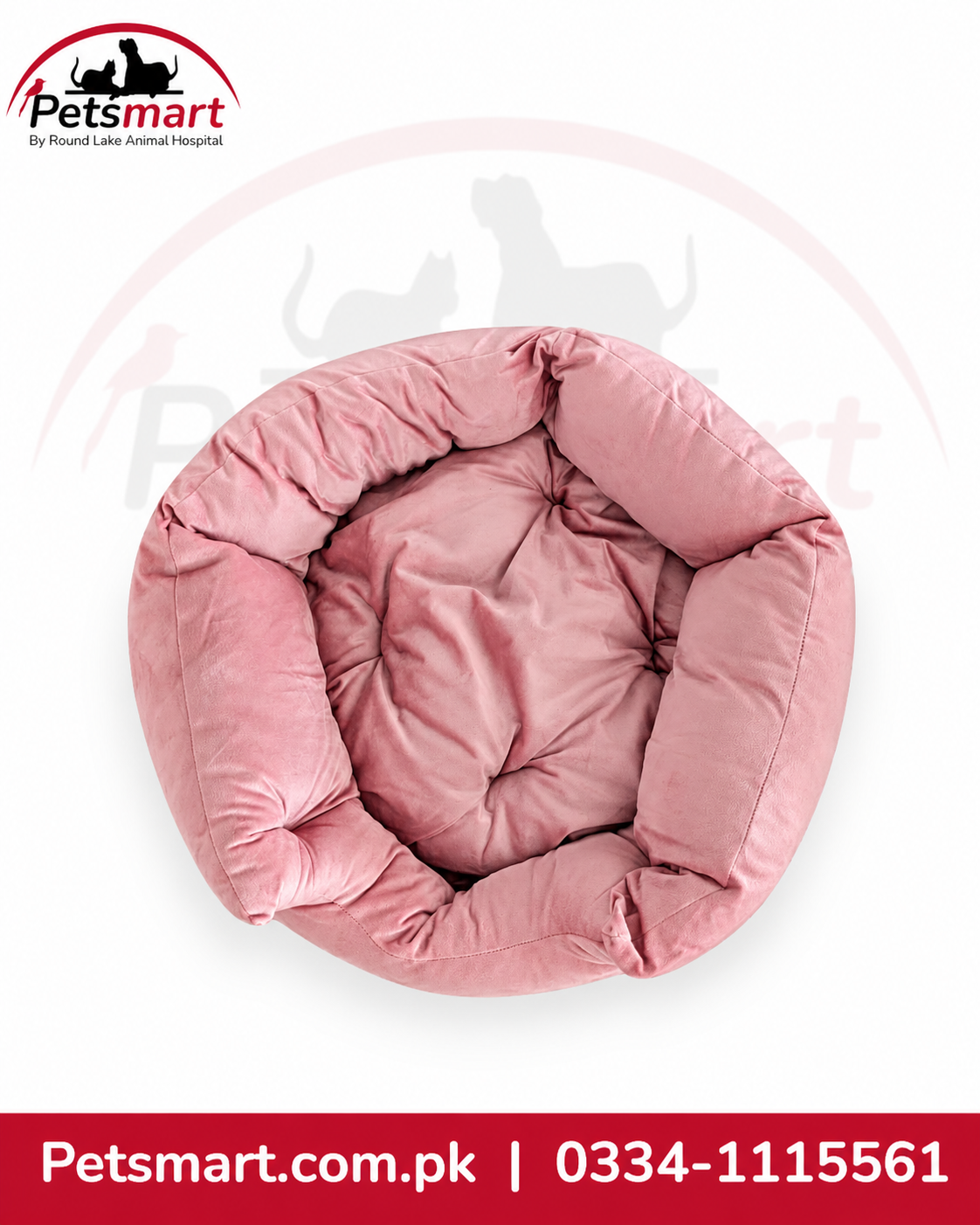 Round Pet Bed for Cats & Dogs - Medium (M)