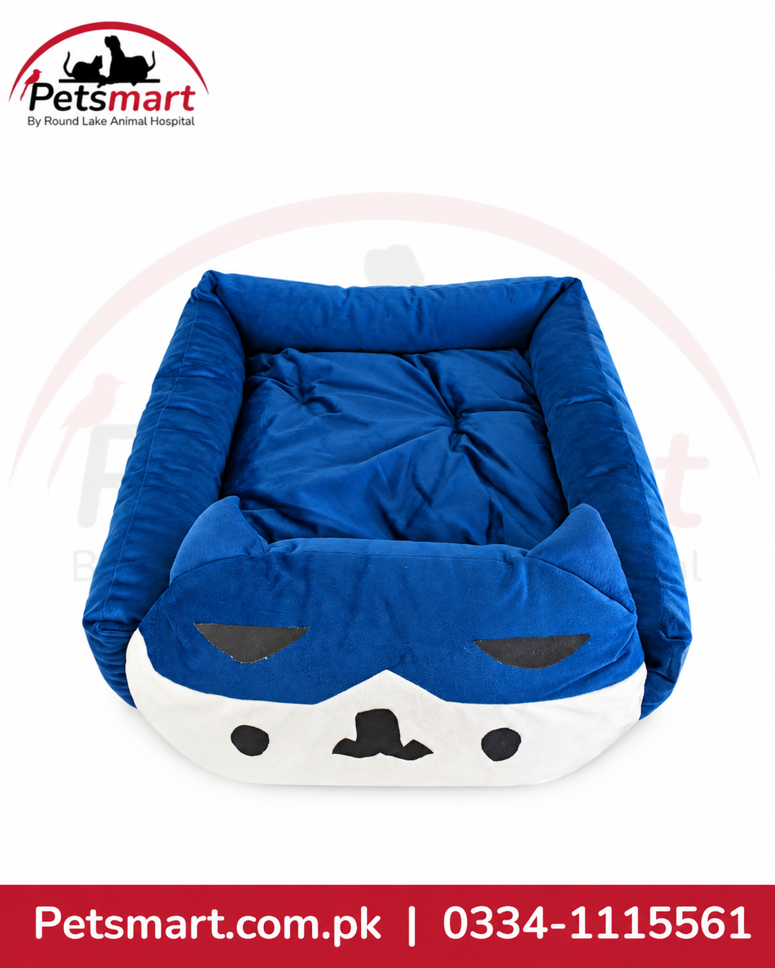 High-Sided Cat Face Pet Bed for Cats & Small Dogs
