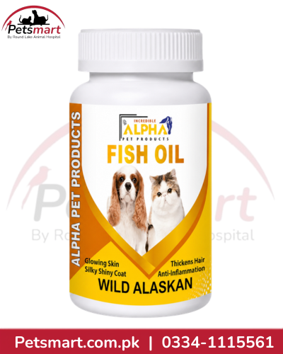 Alpha Pet Professionals A-MI-5 Wild Alaskan fish oil capsules for cats and dogs