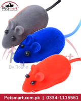 Assorted blue black grey orange green and red mouse toys for cats