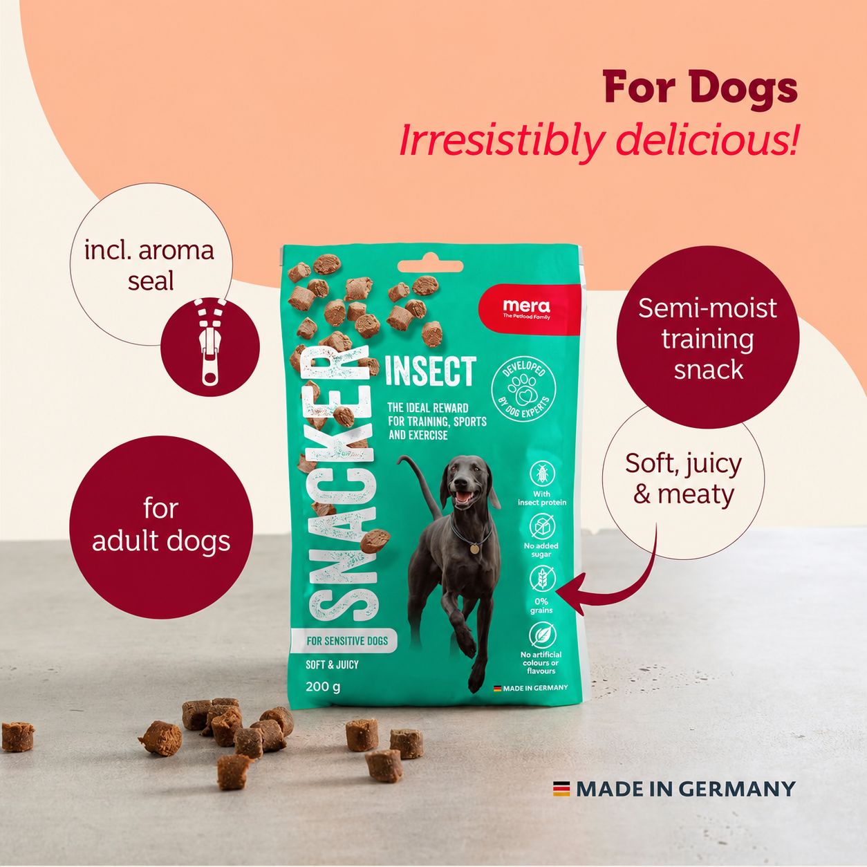 Mera Snacker Insect Soft Dog Treats – 200g