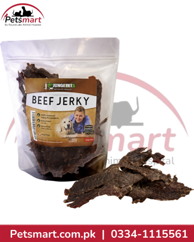Beef heart slices jerky dog treat with resealable treat pouch