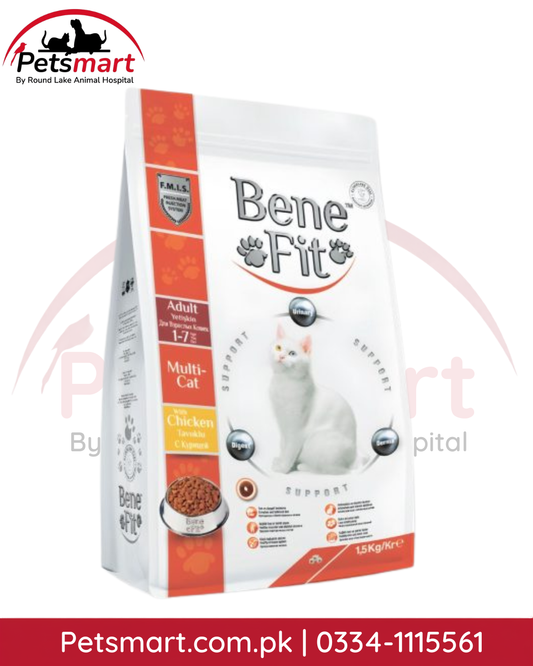 Bene Fit Adult Multi-Cat Chicken dry cat food 1.5kg bag