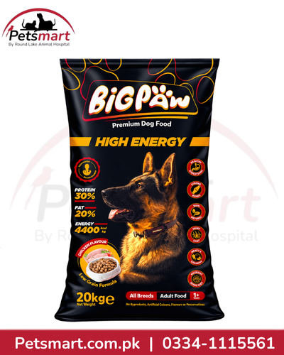 Big Paw High Energy Adult Dog Food 20kg chicken flavour for all breeds