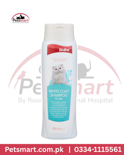 Bioline White Coat Shampoo for Cats 200ml with chamomile extract