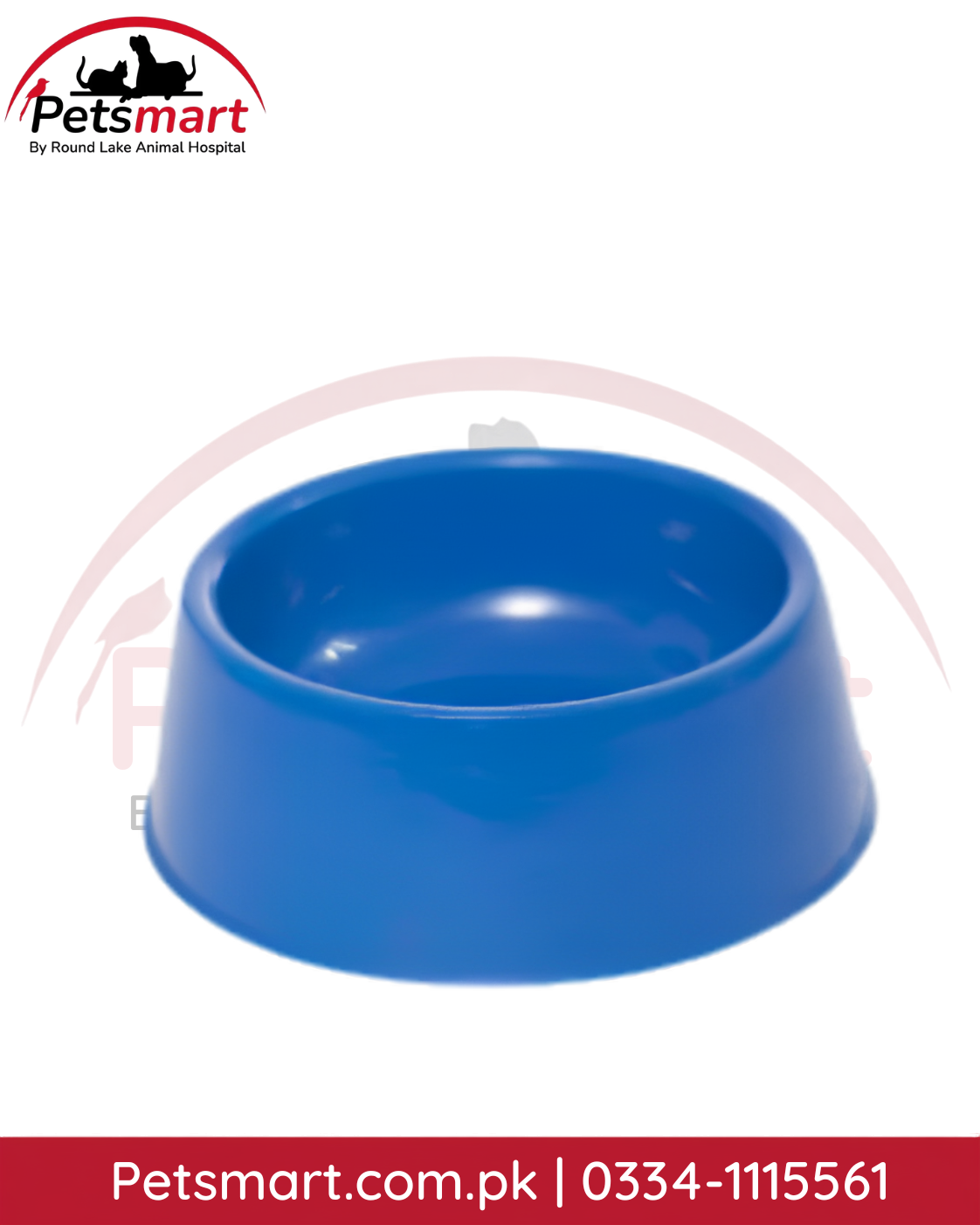 Blue single cat food and water bowl