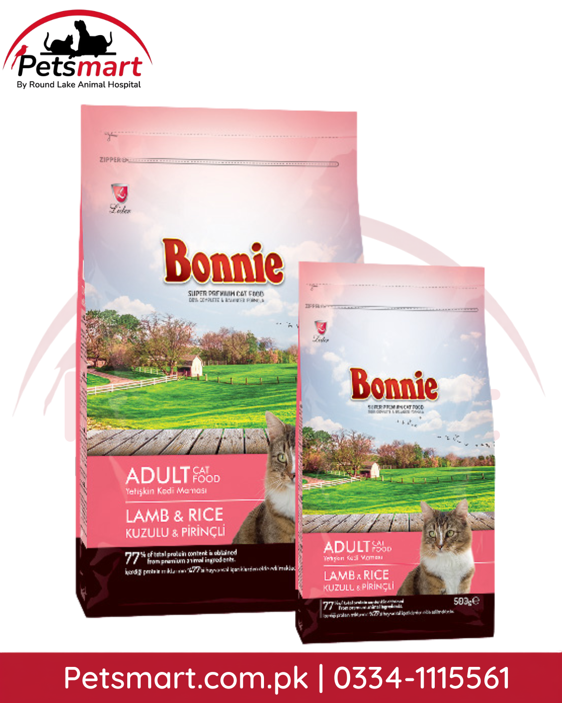 Bonnie Lamb & Rice Adult dry cat food 1.5kg bag