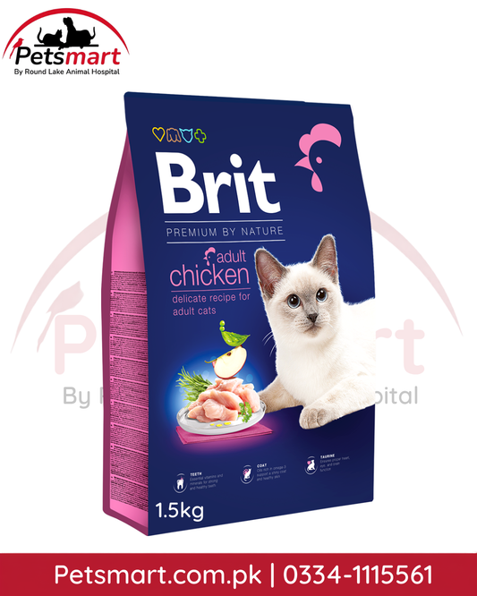Brit Premium by Nature Adult Chicken dry cat food 1.5kg bag