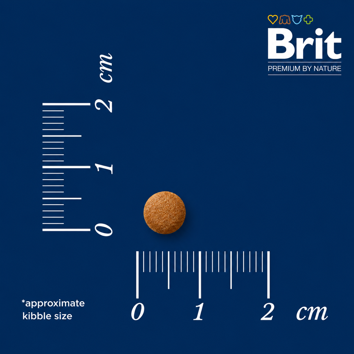 Approximate kibble size of Brit Premium Kitten Chicken dry cat food