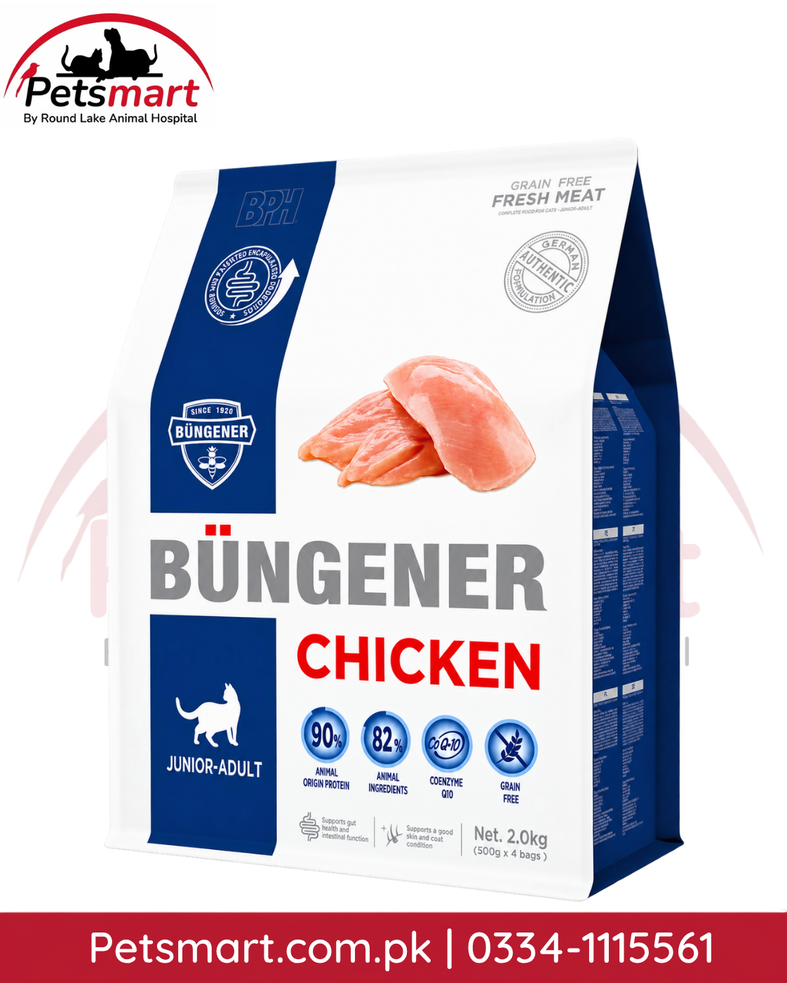 Büngener Fresh Meat Grain-Free Chicken Cat Food 2kg for junior and adult cats