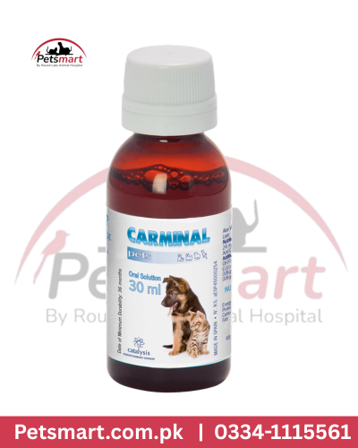 Carminal Pets 30ml oral dosage guide for dogs and cats