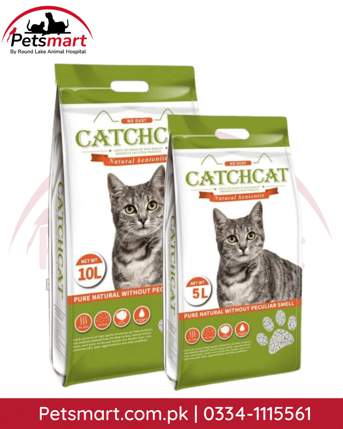 CatchCat Green Apple Natural Bentonite Cat Litter 10L bag