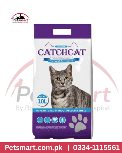 CatchCat Natural Bentonite Cat Litter 10L bag with No Dust claim
