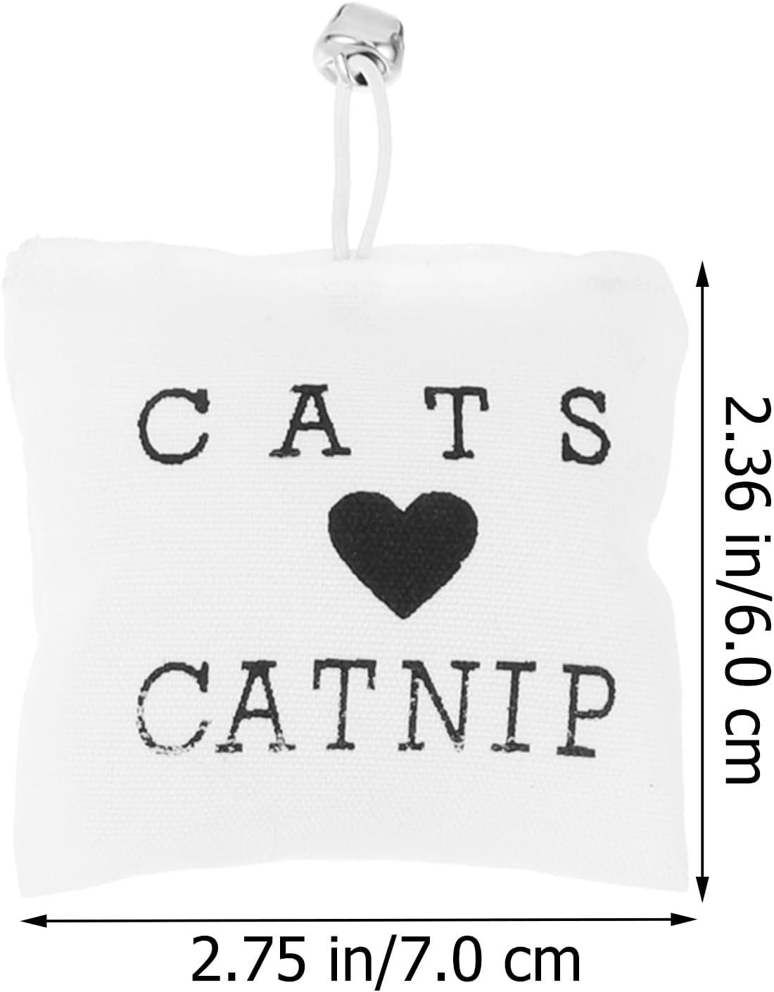 Single catnip pillow toy approximately 7 by 6 cm