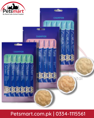 Champion Creamy Cat Treats Tuna 90g pack with six 15g sachets