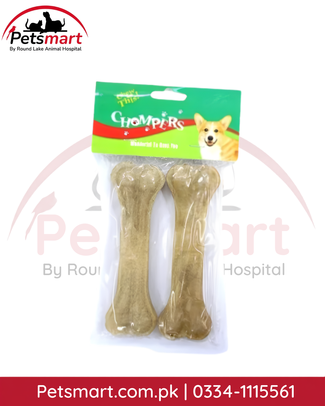 Chompers small chewing bones for dogs two pack