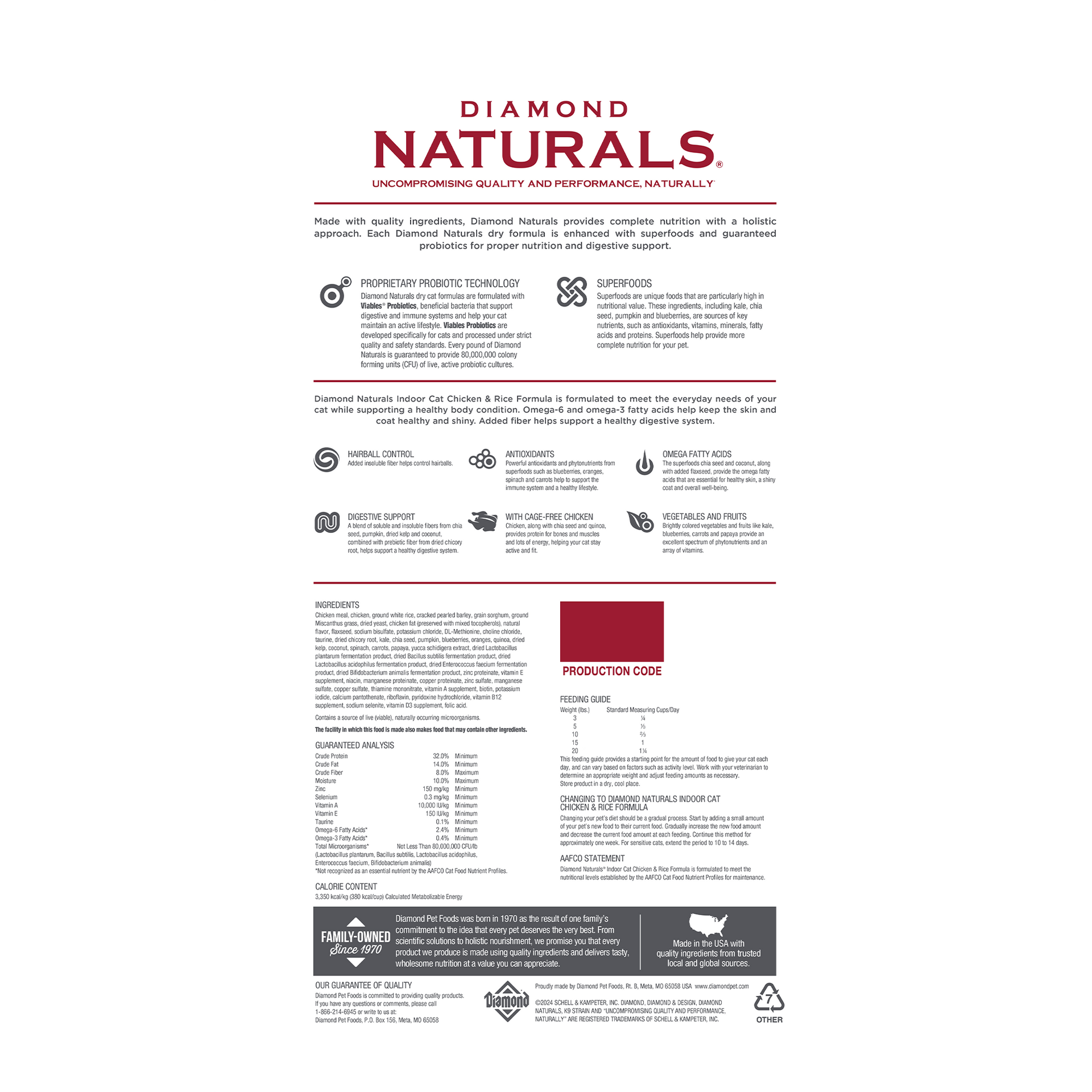 Diamond Naturals INDOOR CAT CHICKEN &amp; RICE FORMULA