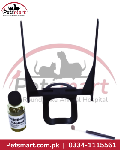 Black dog ear support strut kit with adhesive bottle and applicator brush