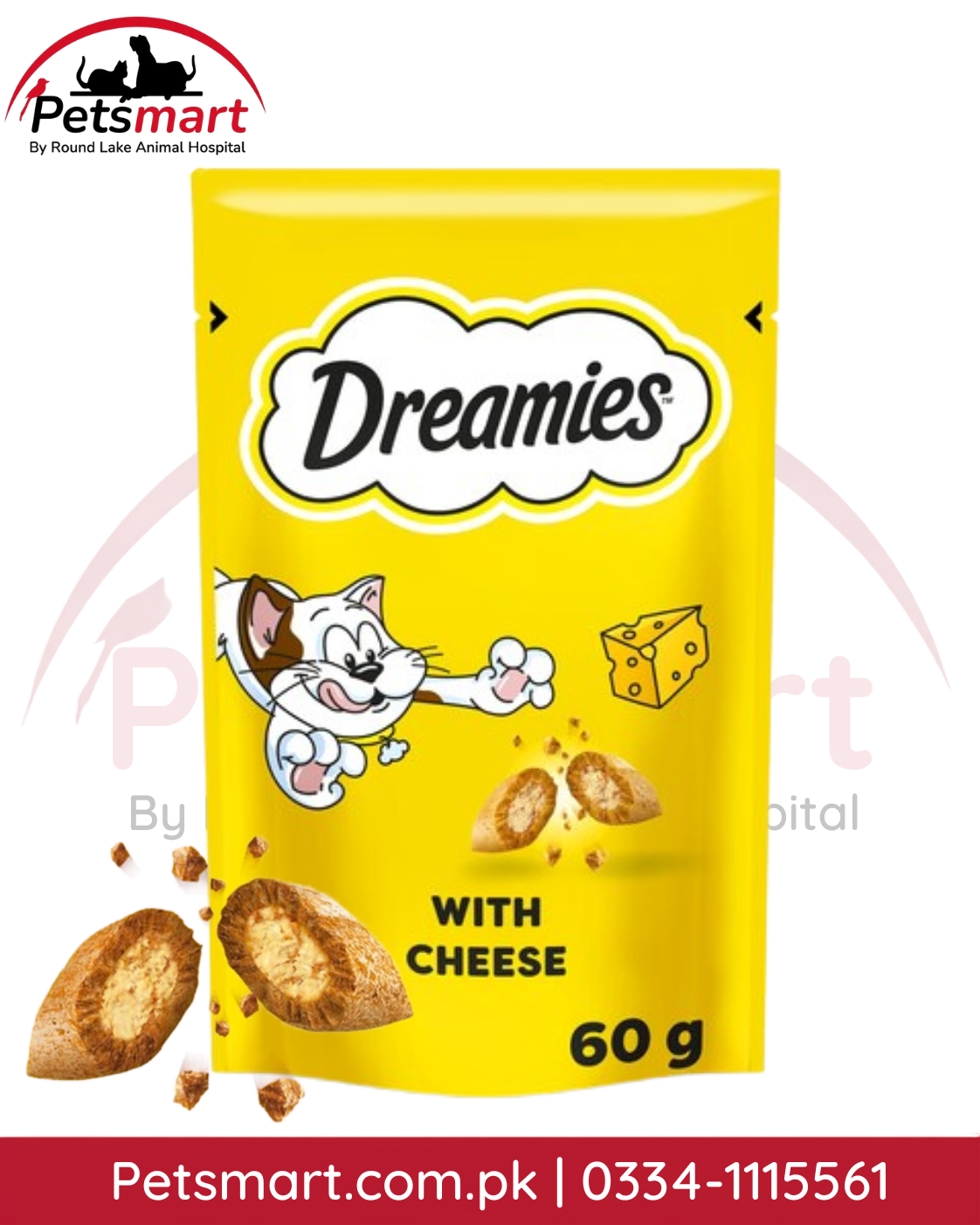 Dreamies Cat Treat Biscuits with Cheese 60g resealable pack