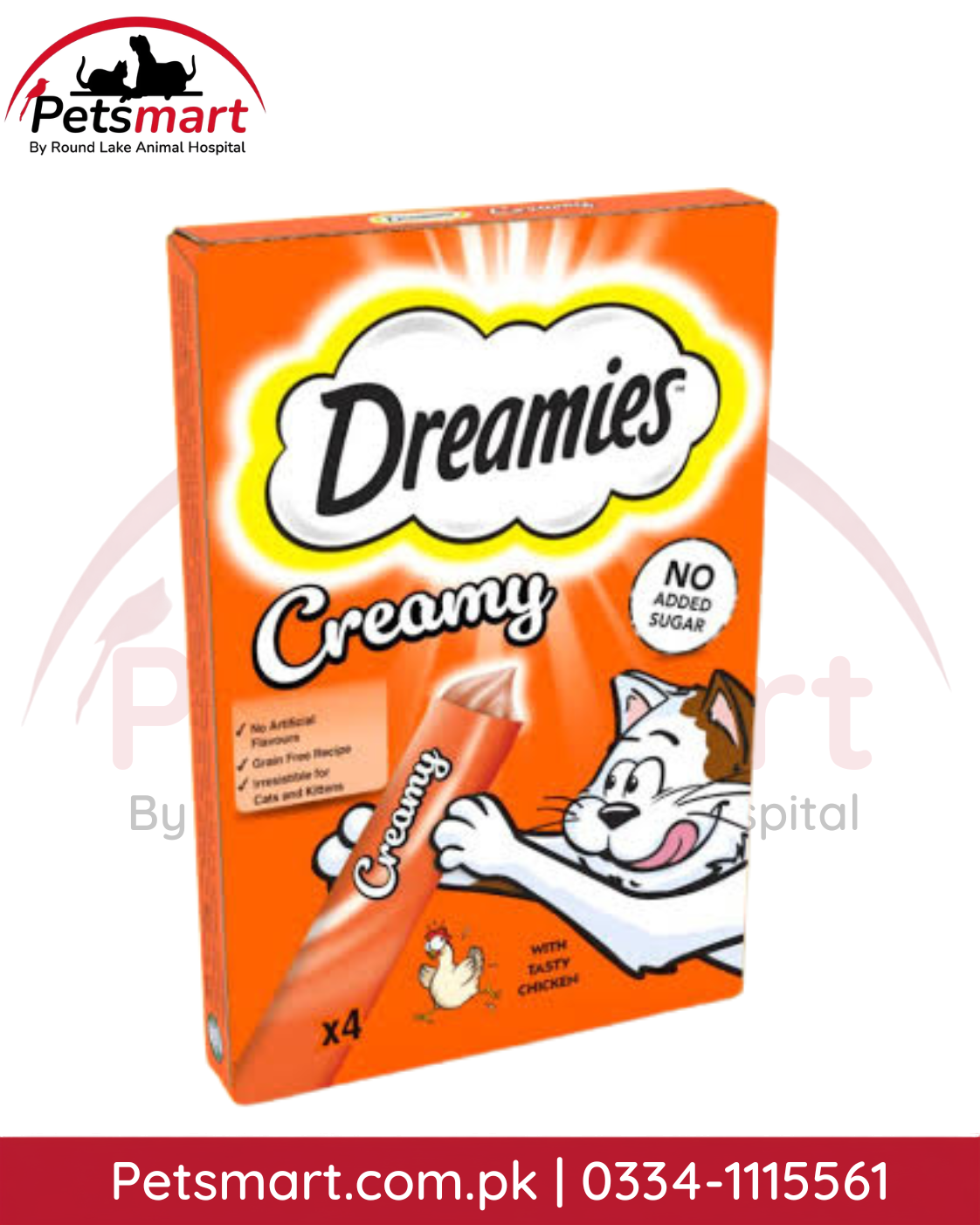Dreamies Creamy Cat Treats with Chicken 4x10g pack