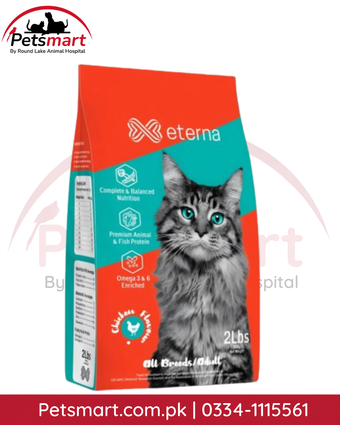 Eterna Adult Cat Food Chicken Flavour complete and balanced dry food pack
