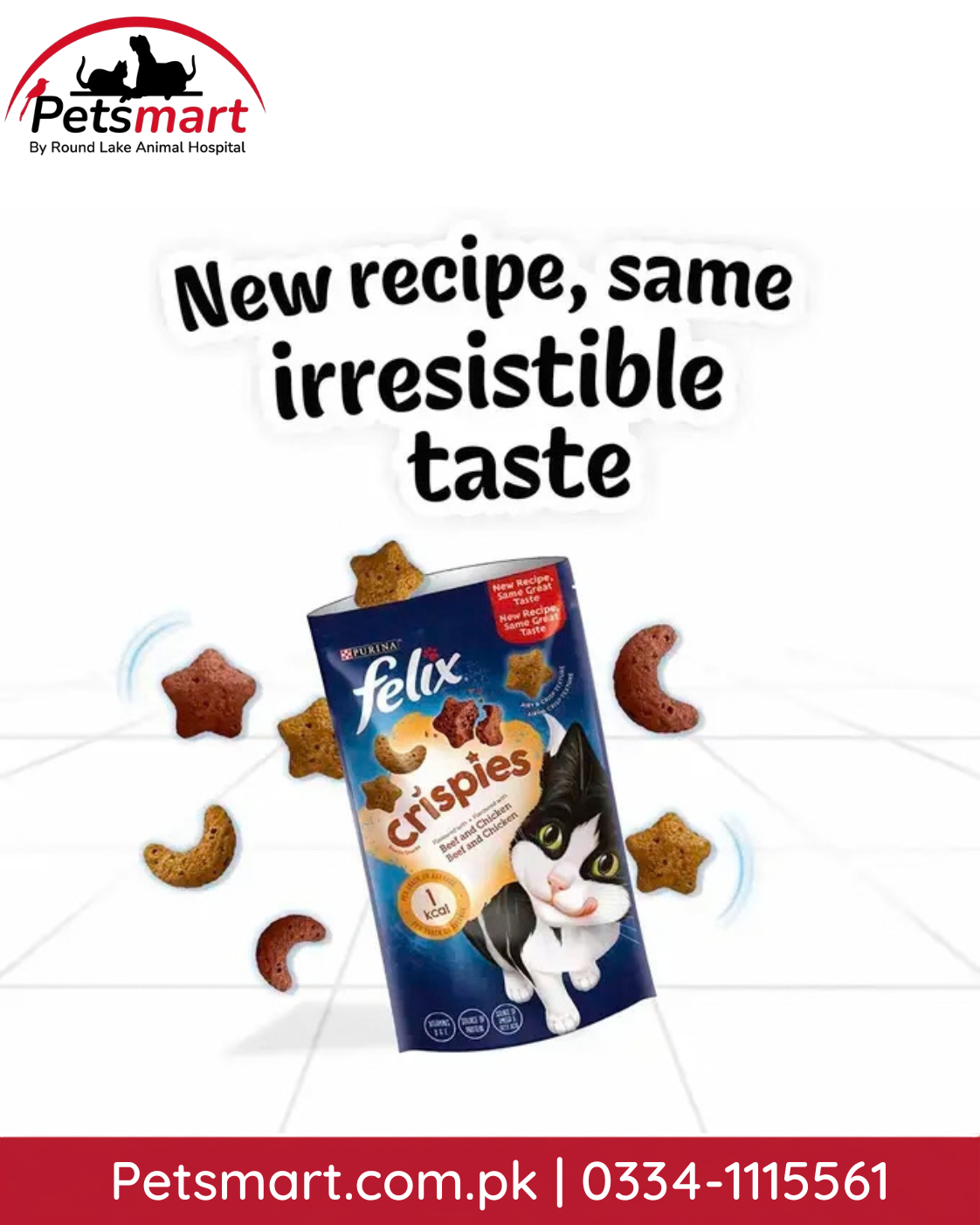 Felix Crispies Beef and Chicken Cat Treats 45g pouch