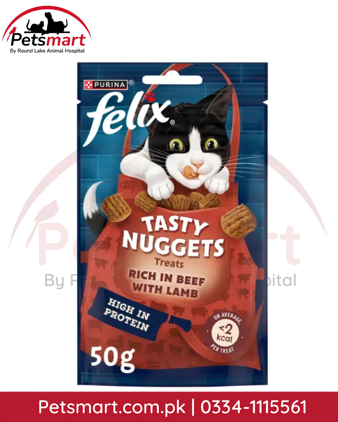 Felix Tasty Nuggets Beef and Lamb Cat Treats 50g pouch