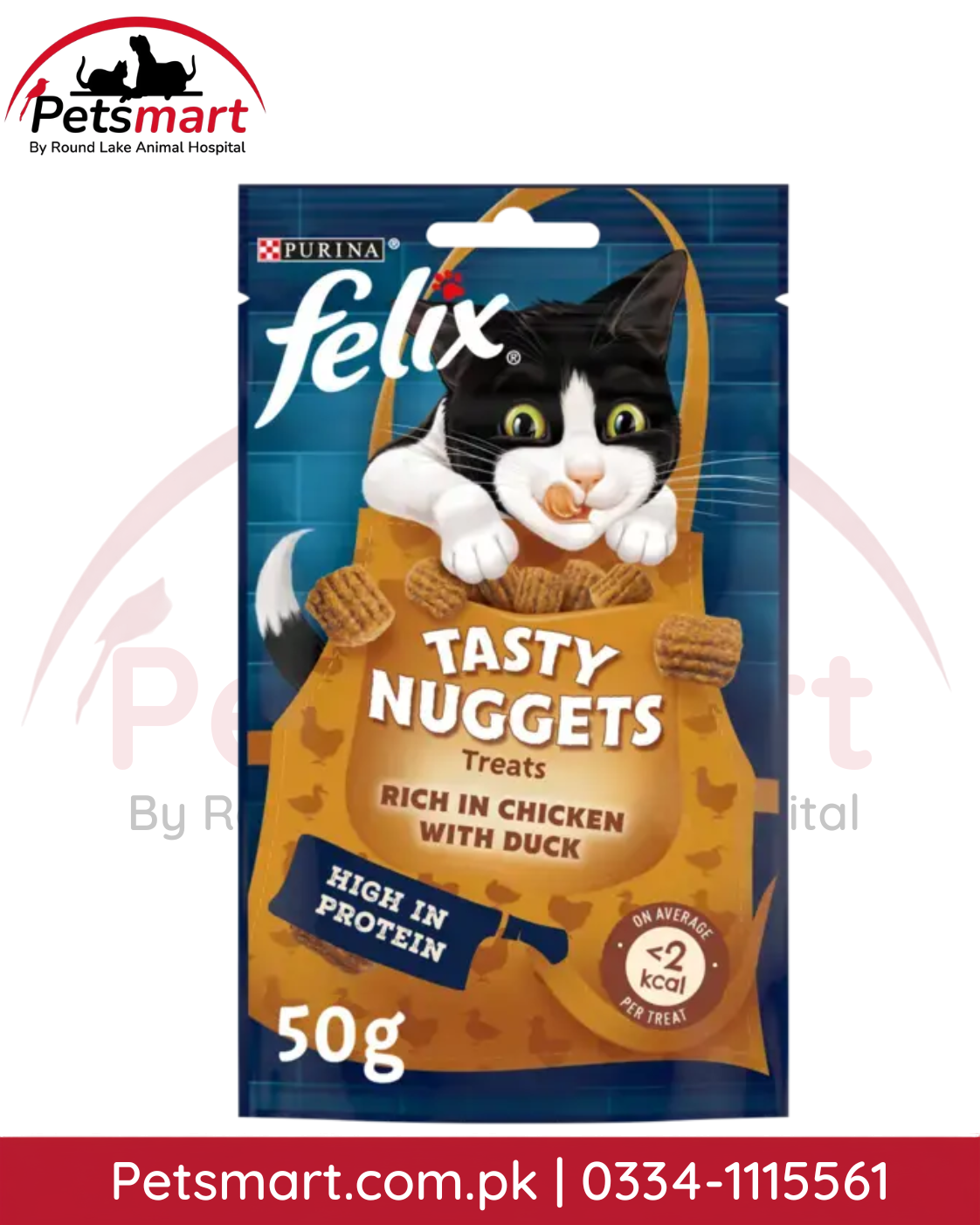 Felix Tasty Nuggets Chicken and Duck Cat Treats 50g pouch