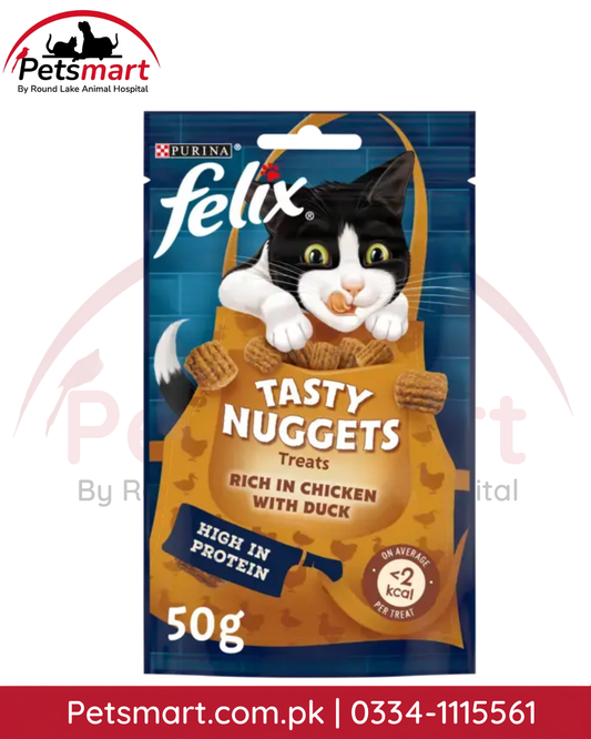 Felix Tasty Nuggets Chicken and Duck Cat Treats 50g pouch