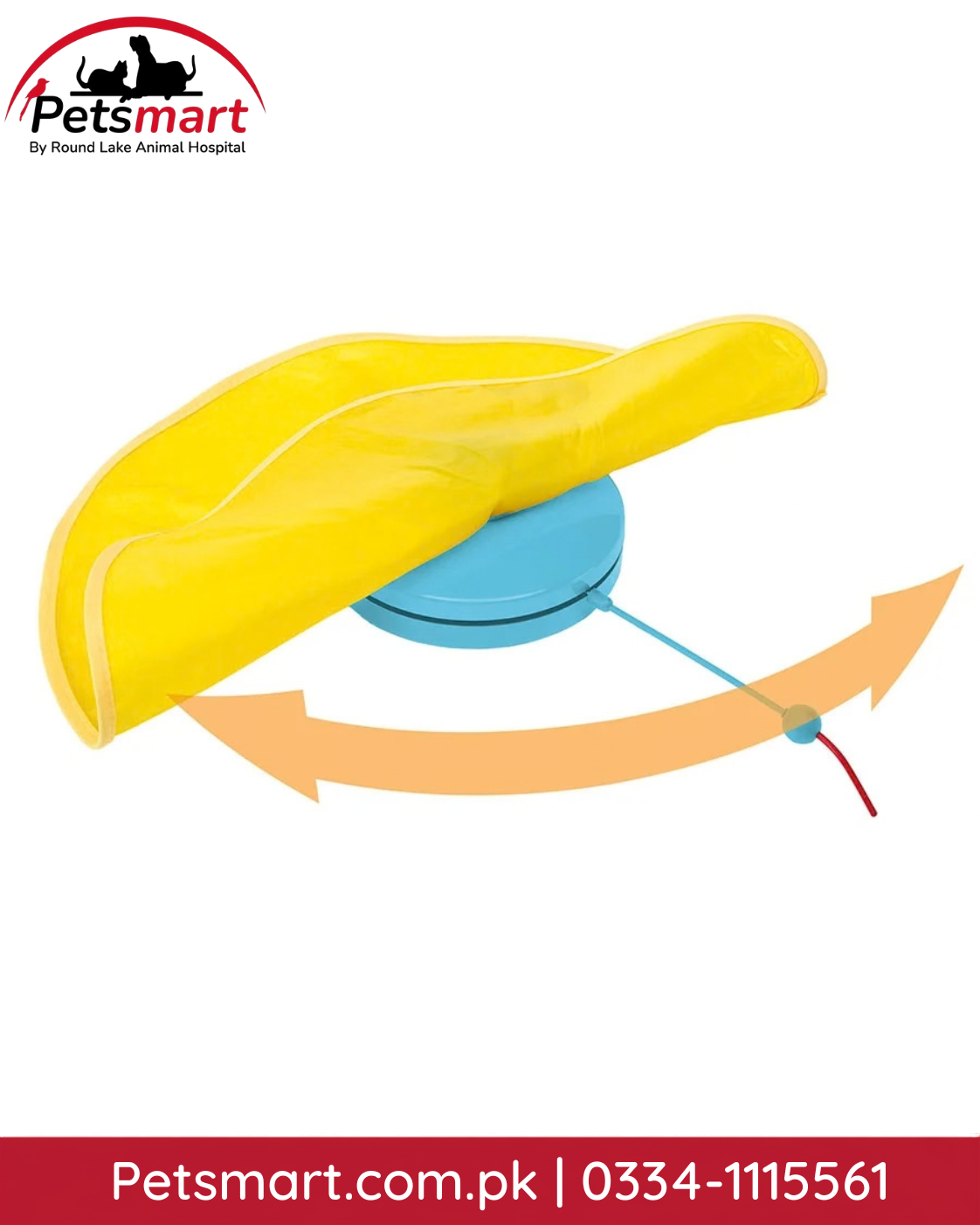 Ferplast Predator electronic interactive cat toy with moving prey mechanism and yellow nylon cover
