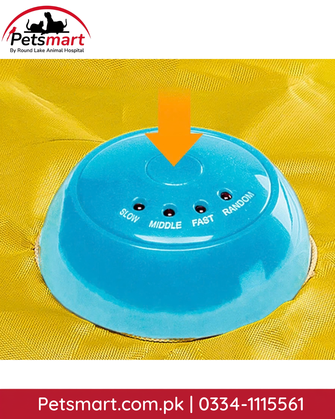 Ferplast Predator electronic interactive cat toy with moving prey mechanism and yellow nylon cover