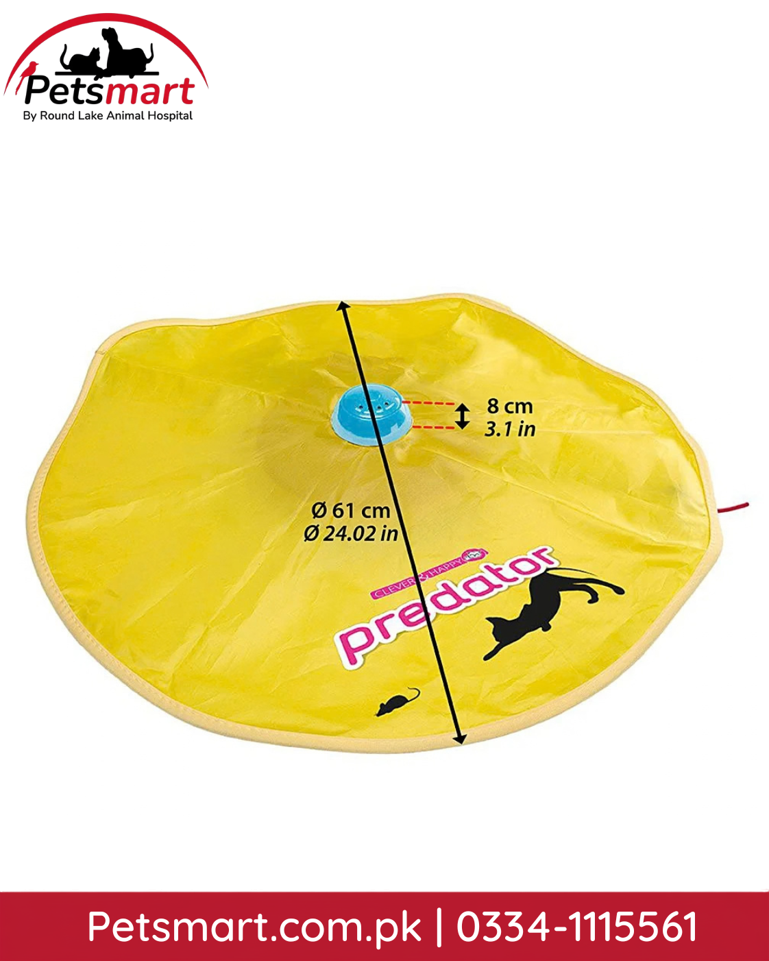 Ferplast Predator electronic interactive cat toy with moving prey mechanism and yellow nylon cover