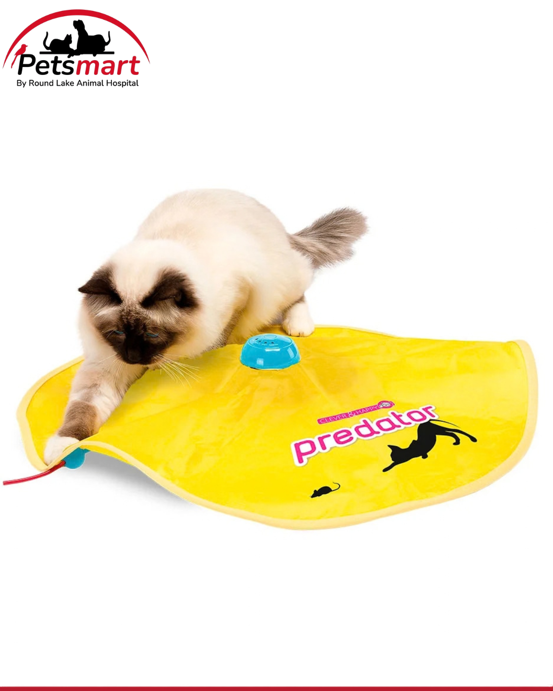Ferplast Predator electronic interactive cat toy with moving prey mechanism and yellow nylon cover
