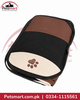 foldable brown mesh cat kennel with zippered door