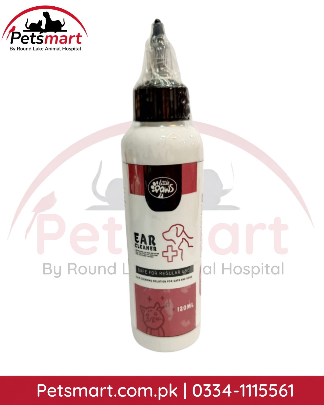 Giggly Tails Little Paws Ear Cleaner 120ml bottle for cats and dogs
