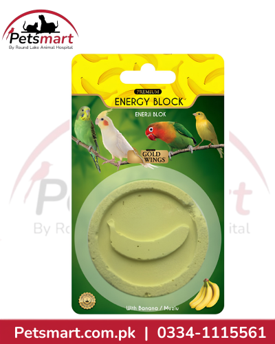 Gold Wings Premium Bird Energy Block Banana flavour for budgies cockatiels lovebirds and canaries